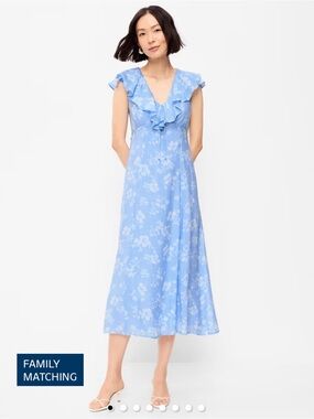 Old Navy Ruffle-Sleeve Fit & Flare Midi Dress